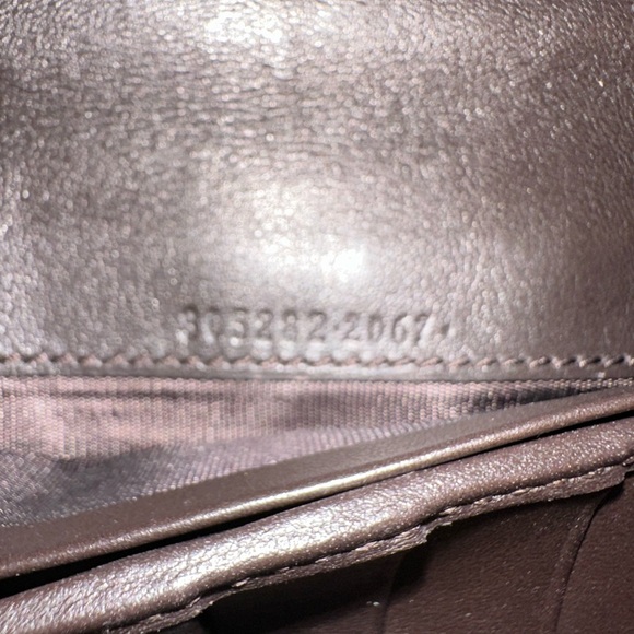 Authentic Gucci Dark Brown Embossed Leather Card Holder/wallet - Picture 9 of 11